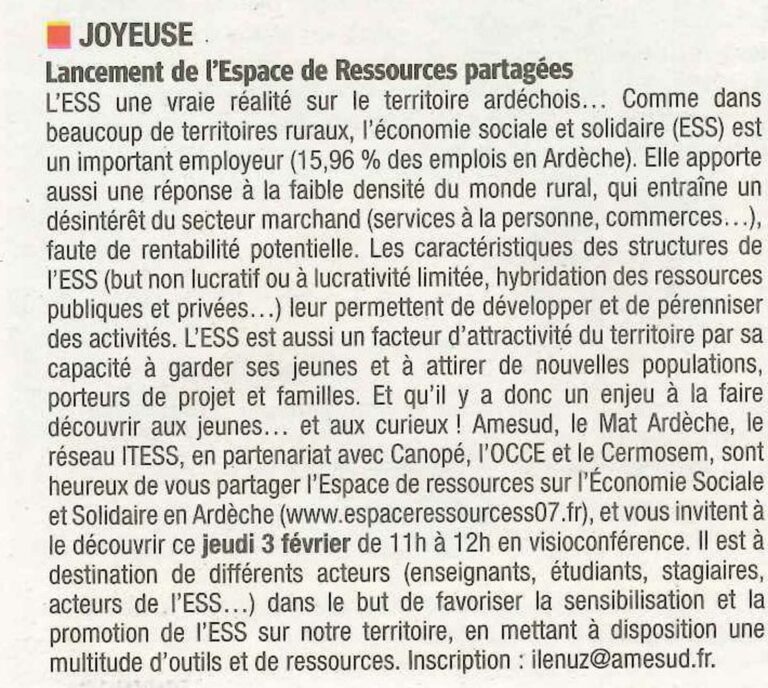 2022 02 03 la tribune ESS